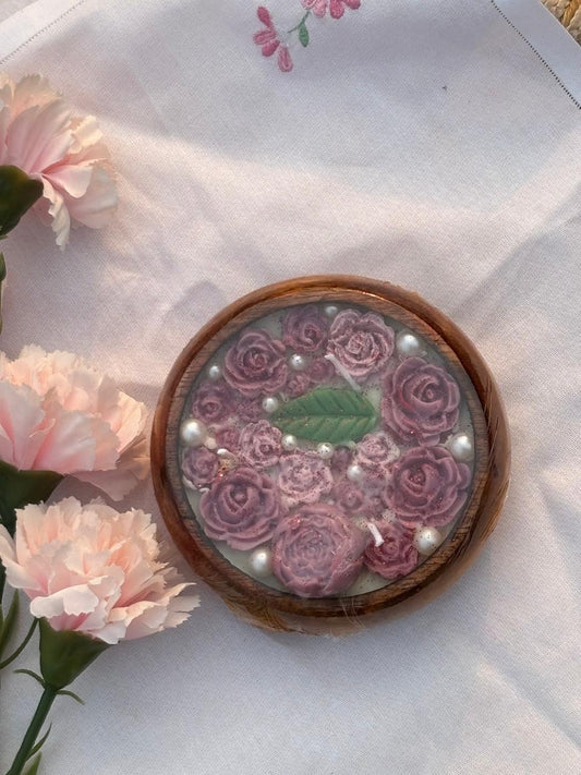 Bowl Candle - Purple Roses